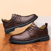 男鞋 2026新款 春秋软底百搭德比鞋 商务休闲皮鞋 男士