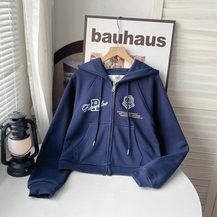 2024新品卫衣短款环球影城拉文克劳女孩学院风长袖开衫拉链外套款