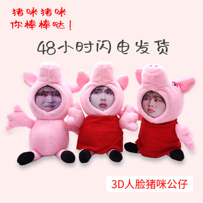 人脸毛绒公仔猪咪ikundiy定制