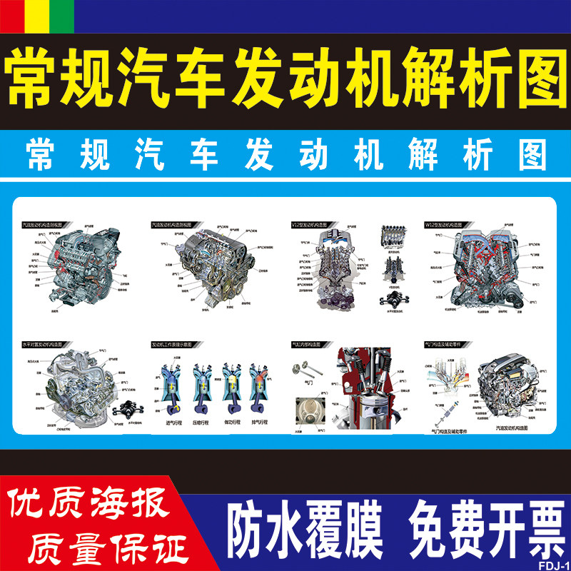 汽车常规保养零件更换维护海报画