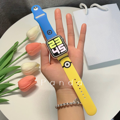 适用于applewatch7/8/9表带小黄人iwatch4/5/6/SE苹果手表带卡通