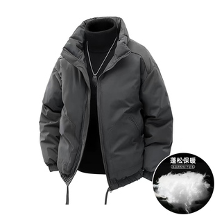 棉服男款冬季男生加绒加厚棉袄子冬天防寒男士立领棉衣情侣外套潮