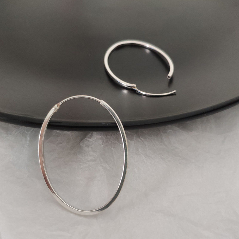 s925纯银光面椭圆耳环耳圈女气质日韩时尚潮流百搭简约全素银耳饰,饰品/流行首饰/时尚饰品新,银饰耳饰,淘宝优惠券,粉丝福利购,淘宝优惠卷