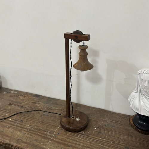 古典日系诧寂禅意泡茶室道具实木手工做旧器具咖啡厅怀旧摆件台灯