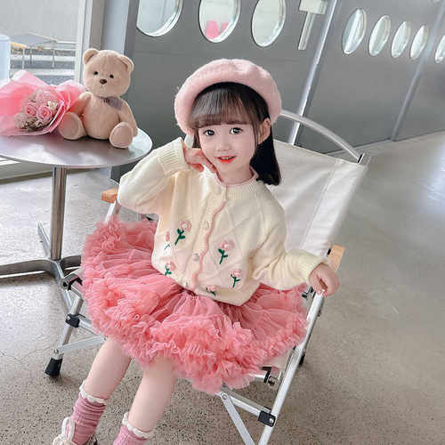 新款网纱女童套装裙秋季两件套