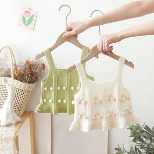 女童韩系穿搭针织毛衣背心马甲外穿春秋款2025新款儿童女宝宝吊带