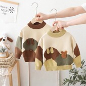 宝宝针织内搭加绒加厚打底衫 秋冬装 小童2025新款 儿童毛衣男童冬季