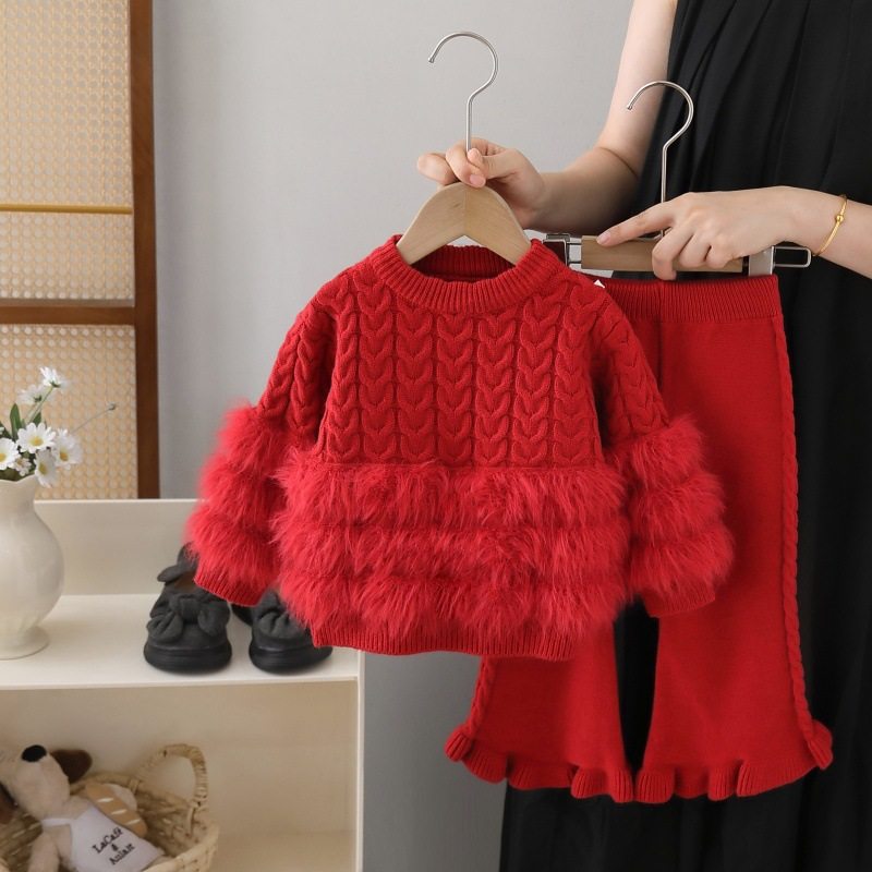 女宝宝儿童毛衣裤子针织衫套装秋冬洋气毛毛线衣长袖打底衫两件套,童装/婴儿装/亲子装,套装,淘宝优惠券,粉丝福利购,淘宝优惠卷