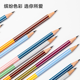 得力纽赛无毒无味高颜值10支装2B/HB六角杆防滑写字铅笔握感舒适