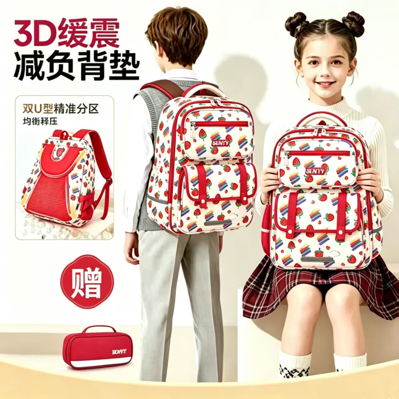 小学生书包英伦儿童减压双肩包