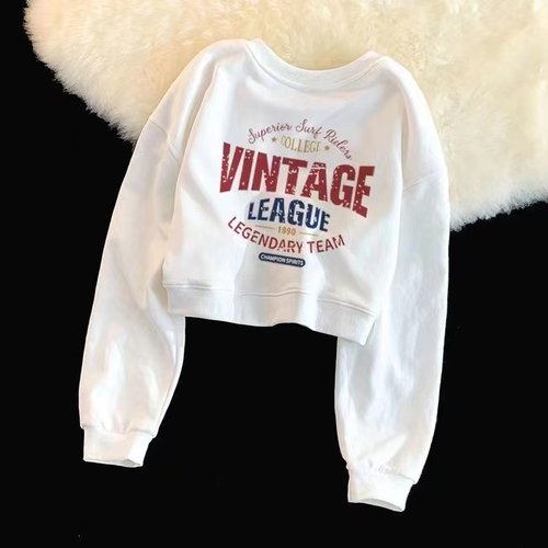 薄款卫衣女印花上衣韩版纯棉宽松