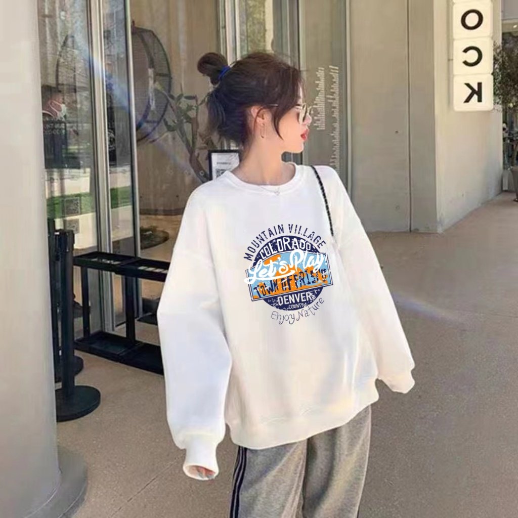 毛圈纯棉白色卫衣女韩版春秋2025新款慵懒风中长款宽松长袖上衣