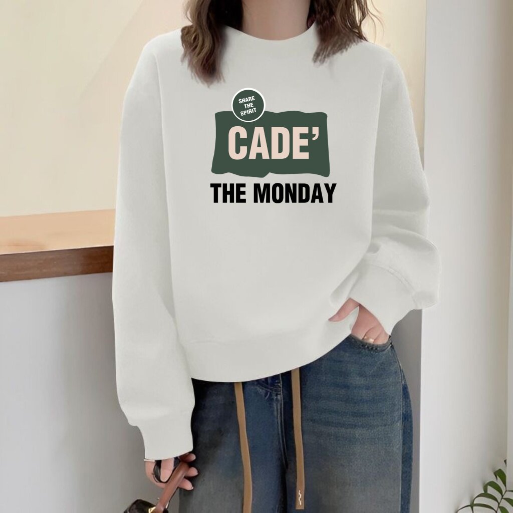 纯棉白色短款卫衣女装春秋2025新款爆款外套圆领小个子独特女衣服