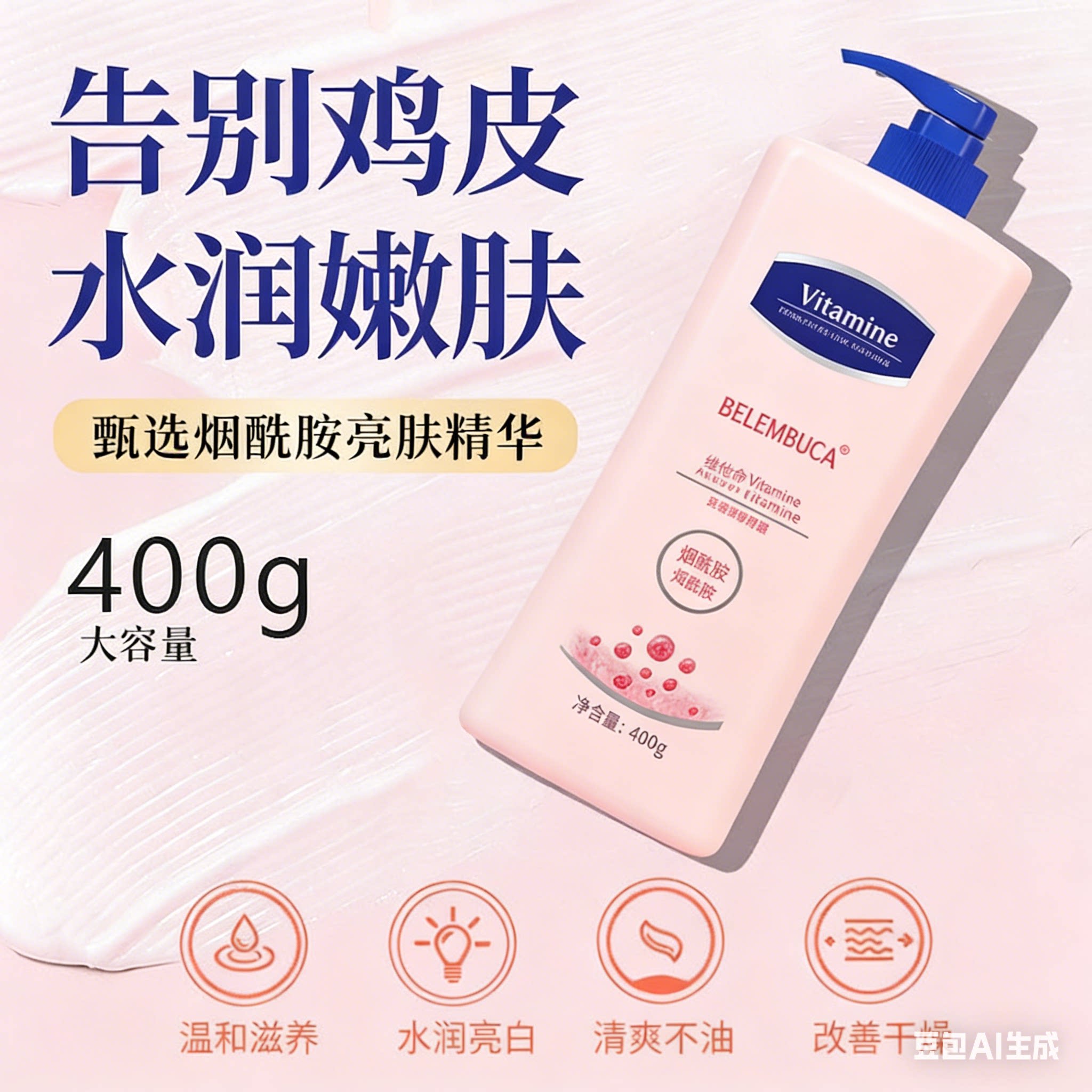 秒400g烟酰胺身体乳不起皮补水保湿滋润提亮肌肤全身持久留香正品
