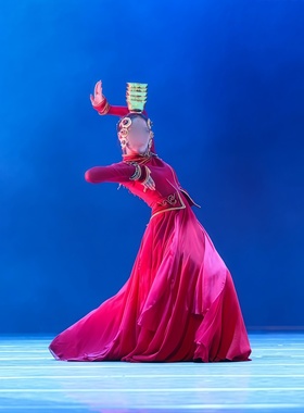 女子民族独舞《敬仰》专业定制同款大摆裙舞蹈演出表演服专业定制