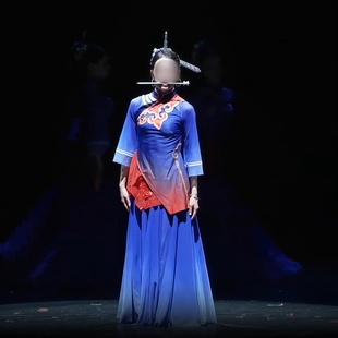 《簪》女子民族民间舞群舞同款渐变舞蹈演出表演服装专业定制