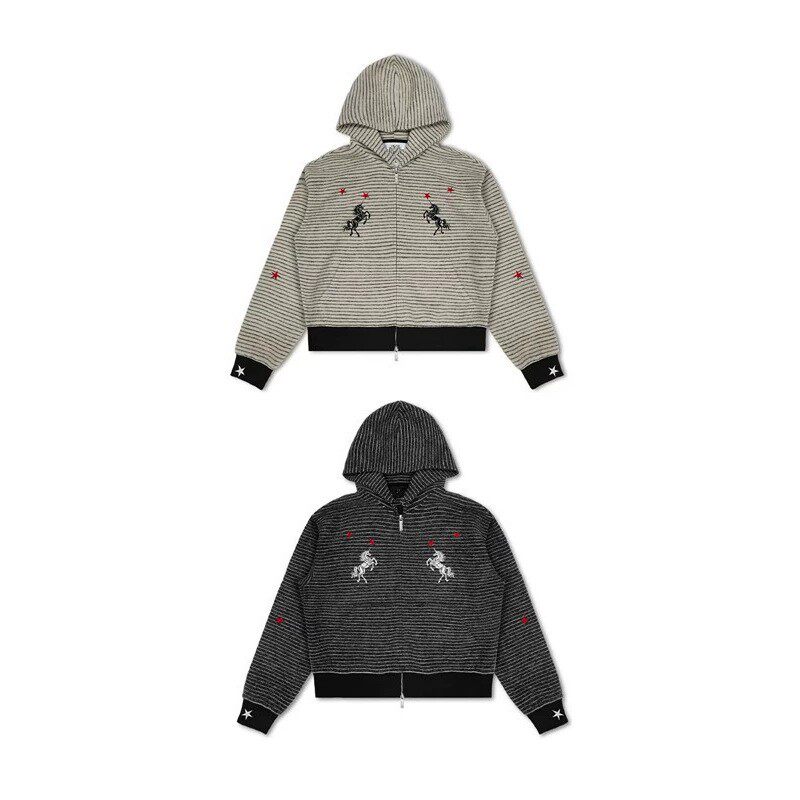 美式红星刺绣拉链连帽卫衣男开衫休闲百搭短宽情侣cleanfit上衣服