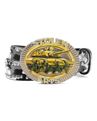 Stolen War Belt迷彩水钻腰带