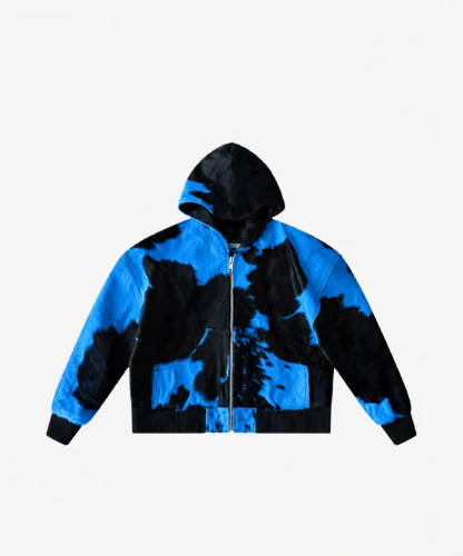Nyrva Double Zip Cowhide Hoodie牛皮连帽夹克