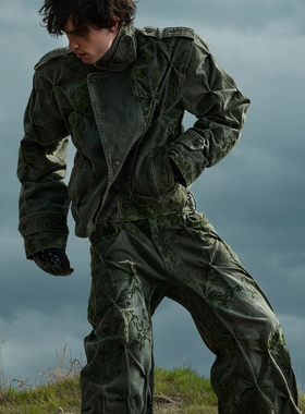 badson moss overgrowth denim pants苔藓牛仔裤