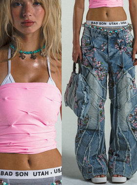 BADSON Cherry Blossom Denim樱花牛仔裤