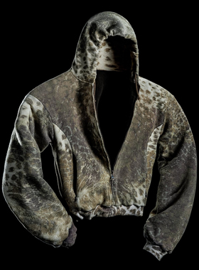 BADSON FADED 'APPALOOSA' REVERSIBLE ZIP-HOODIE 拉链双面帽衫