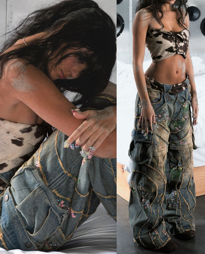 badson countryside overgrowth pants  可拆卸cargo花卉刺绣长裤