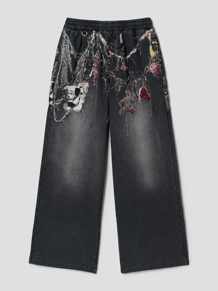 DOUBLET Embroidered Chain Sweatpants链条刺绣牛仔裤