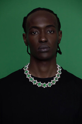 Veert 24SS The 114 Pearl Green Flower Necklace 珍珠项链