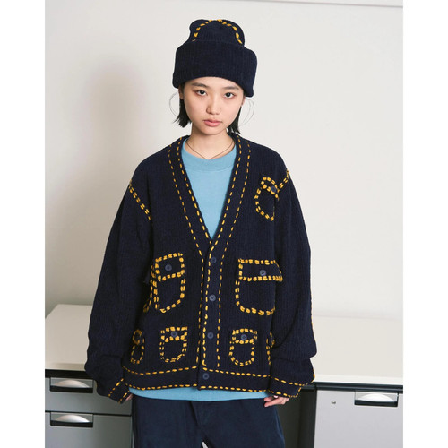 PHINGERIN PG1 POCKET CARDIGAN 口袋虚线针织开衫