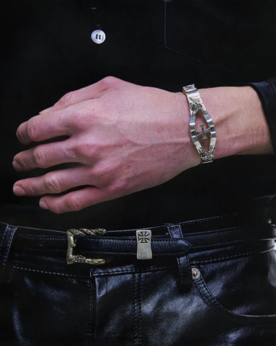 代购 ERD ENAMEL CROSS BRACELET玫瑰十字手链