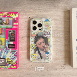 ins少女闪闪相框插画括麻歌子可放小卡透明手机软壳明星周边适用iphone16Pro苹果15promax手机壳14日韩潮套13