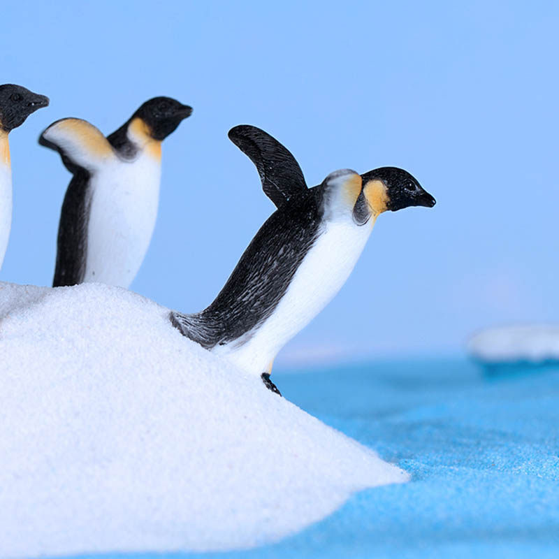 微景观可爱南极企鹅创意摄影雪景冰川手工小动物摆件海狮雪花装饰