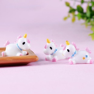 微景观盆栽装饰小摆件创意摄影迷你小动物可爱卡通独角兽玩具摆设