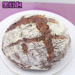 酸老面火烧大列巴黑豆全麦面包纯素食欧包无糖精净素食品