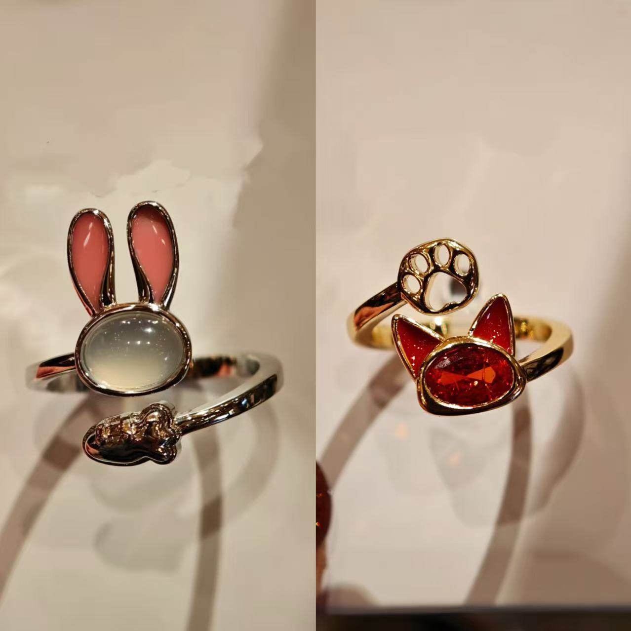 疯狂动物城狐狸尼克兔子朱迪情侣对戒个性百搭动漫周边高级感指环,模玩/动漫/周边/娃圈三坑/桌游,动漫手表/项链/饰品,淘宝优惠券,粉丝福利购,淘宝优惠卷