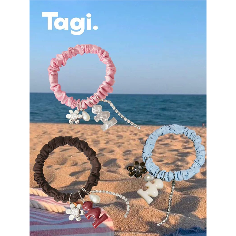 【珍珠闪耀】想象钻石流苏花园珍珠亚克力彩色小肠发圈