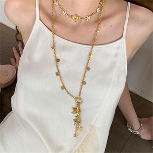 Partsof4《Stella Moment》金银海星流苏长款项链腰链