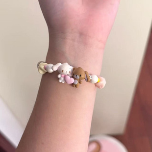 甜点兔蜜糖邦尼串珠编绳手链萌物日系古早可调节手绳高颜值手饰女