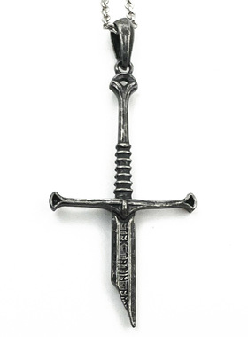 电影纳西尔圣剑项链 阿拉贡破损的断剑模型吊坠挂件首饰