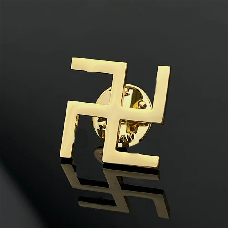 钛钢经典百搭万字符胸针梵文符号别针外套衬衫正装翻领别针胸饰