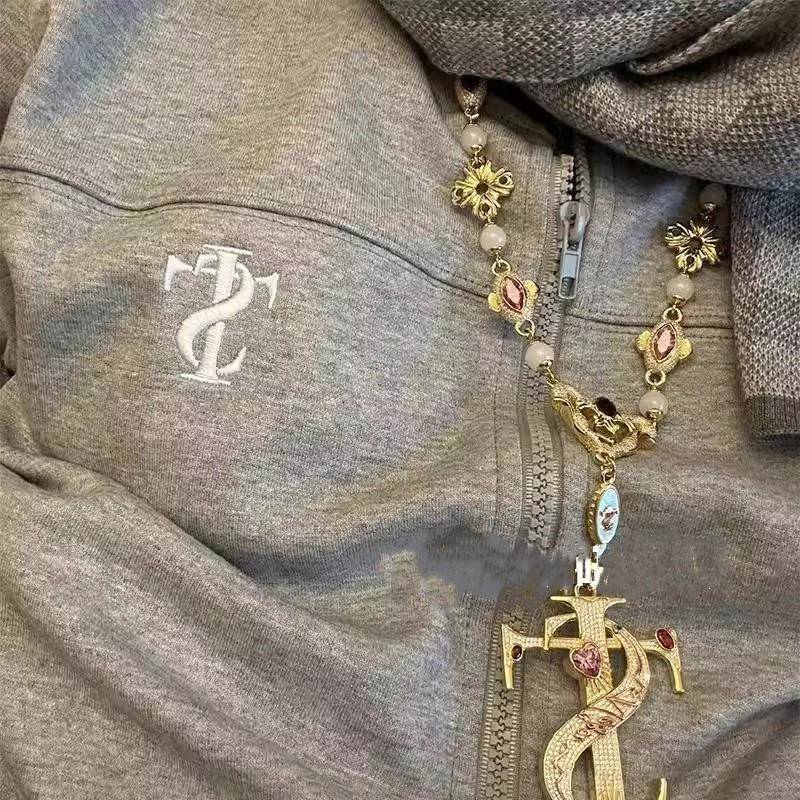 同款STK十字项炼吊坠整套欧美嘻哈百搭配饰