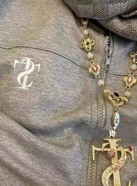 同款STK十字项炼吊坠整套欧美嘻哈百搭配饰