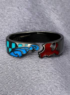 灶门炭治郎富义勇水之呼吸戒指动漫鬼灭之刃火神乐cos可调节指环