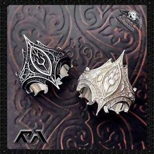 新的覆古戒指创意节日礼物个性化戒指黑暗古典哥特式风格开放戒指