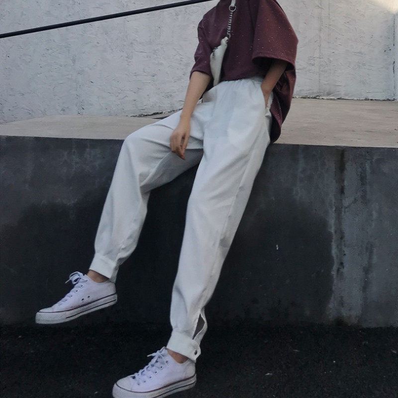 哈伦裤女夏韩版学生宽松束脚休闲港风ins运动裤萝卜裤灯笼裤薄款