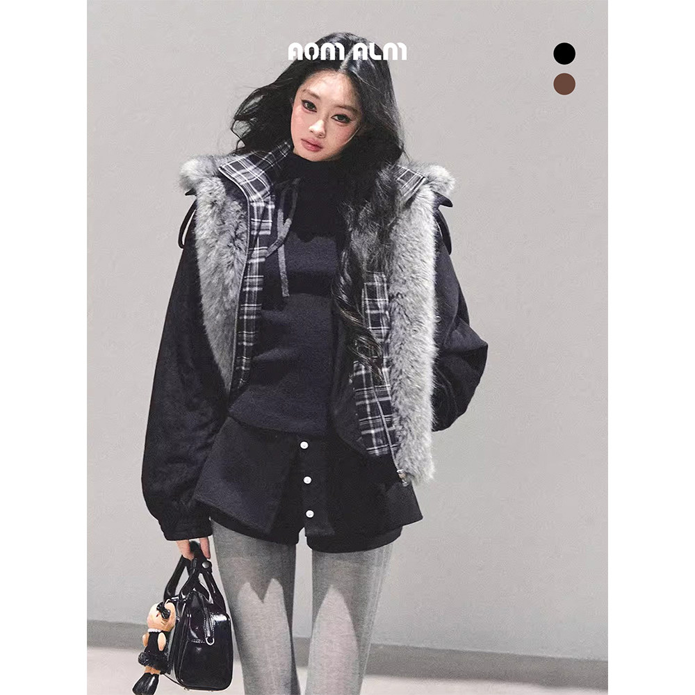 AOMALM少也眼"自由无尽头"%假两件美式格子加厚夹棉外套女冬棉服,女装/女士精品,棉衣/棉服,淘宝优惠券,粉丝福利购,淘宝优惠卷