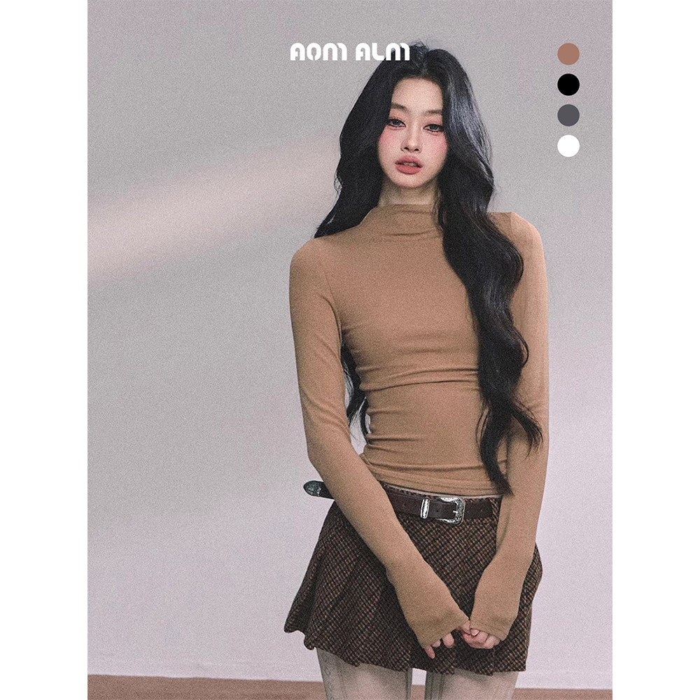 AOMALM少也眼"极简百搭款"%半高领长袖辣妹打底衫女秋内搭T恤上衣,女装/女士精品,T恤,淘宝优惠券,粉丝福利购,淘宝优惠卷