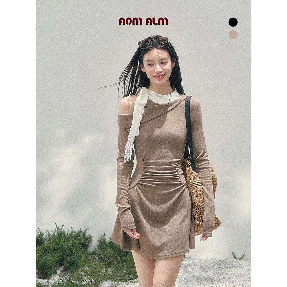 【1月30 新品86折】AOMALM少也眼"缠绕的余温"收腰露肩连衣裙女春,女装/女士精品,连衣裙,淘宝优惠券,粉丝福利购,淘宝优惠卷