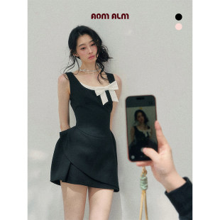 %假两件法式 甜意沉落 连衣裙女早春礼服裙短裙 她 AOMALM少也眼